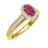 Photo of Chrisoula 7/8 Carat T.W. Ruby and diamond Engagement Ring 14K Yellow Gold [BT2082YE-C000]
