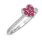 Photo of Manuka 1/6 CT. T.W. Ruby and diamond Engagement Ring 14K White Gold [BT2089WE-C000]