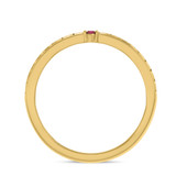 Photo of Manuka 1/7 CT. T.W. Ruby and Diamond Mens Wedding Band 14K Yellow Gold [BT2089YM]