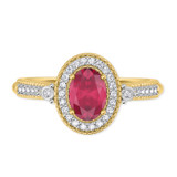 Photo of Magnol 3/4 Carat T.W. Ruby and diamond Engagement Ring 10K Yellow Gold [BT2086YE-C000]
