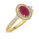 Photo of Magnol 3/4 Carat T.W. Ruby and diamond Engagement Ring 10K Yellow Gold [BT2086YE-C000]