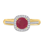 Photo of Delphine 1 1/2 CT. T.W. Ruby and Diamond Trio Matching Wedding Ring Set 14K Yellow Gold [BT2080YE-C000]