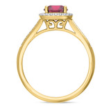 Photo of Delphine 1 1/2 CT. T.W. Ruby and Diamond Trio Matching Wedding Ring Set 14K Yellow Gold [BT2080YE-C000]
