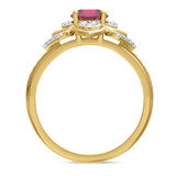 Photo of Clema 1 3/8 CT. T.W. Ruby and Diamond Matching Bridal Ring Set 10K Yellow Gold [BT2081YE-C000]