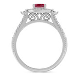 Photo of Magnol 1 1/10 CT. T.W. Ruby and Diamond Trio Matching Wedding Ring Set 10K White Gold [BT2086WE-C000]