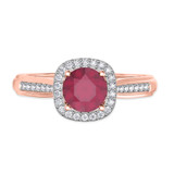 Photo of Delphine 1 1/2 Carat T.W. Ruby and Diamond Trio Matching Wedding Ring Set 10K Rose Gold [BT2080RE-C000]