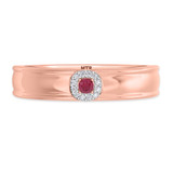 Photo of Delphine 1 1/2 Carat T.W. Ruby and Diamond Trio Matching Wedding Ring Set 10K Rose Gold [BT2080RM]