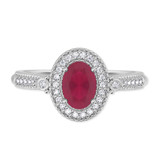Photo of Magnol 1 CT. T.W. Ruby and Diamond Matching Bridal Ring Set 10K White Gold [BT2086WE-C000]