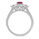 Photo of Magnol 1 CT. T.W. Ruby and Diamond Matching Bridal Ring Set 10K White Gold [BT2086WE-C000]