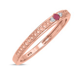 Photo of Manuka 3/8 CT. T.W. Ruby and Diamond Trio Matching Wedding Ring Set 14K Rose Gold [BT2089RL]