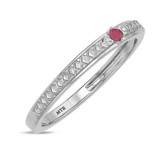 Photo of Manuka 1/15 CT. T.W. Ruby and Diamond Ladies Wedding Band 14K White Gold [BT2089WL]