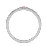 Photo of Manuka 1/15 CT. T.W. Ruby and Diamond Ladies Wedding Band 14K White Gold [BT2089WL]
