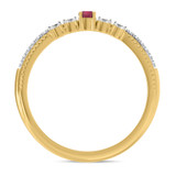 Photo of Magnol 1/6 Carat T.W. Ruby and Diamond Ladies Wedding Band 10K Yellow Gold [BT2086YL]