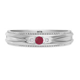 Photo of Magnol 1/4 Carat T.W. Ruby and Diamond Matching Wedding Band Set 10K White Gold [BT2086WM]
