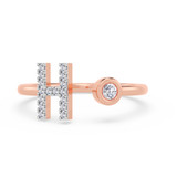 Photo of Lisa "H" 1/10 ct tw. Lab Grown Diamond Ring 14K Rose Gold [FR1945R]