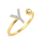 Photo of Lisa "Y" 1/10 ct tw. Lab Grown Diamond Ring 10K Yellow Gold [FR1962Y]