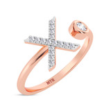 Photo of Lisa "X" 1/8 ct tw. Lab Grown Diamond Ring 10K Rose Gold [FR1961R]
