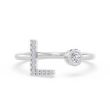 Photo of Lisa "L" 1/10 ct tw. Lab Grown Diamond Ring 10K White Gold [FR1949W]