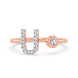 Photo of Lisa "U" 1/8 ct tw. Lab Grown Diamond Ring 14K Rose Gold [FR1958R]