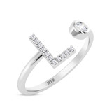 Photo of Lisa "L" 1/10 ct tw. Lab Grown Diamond Ring 14K White Gold [FR1949W]