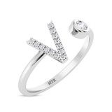 Photo of Lisa "V" 1/10 ct tw. Lab Grown Diamond Ring 14K White Gold [FR1959W]