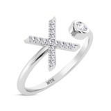 Photo of Lisa "X" 1/8 ct tw. Lab Grown Diamond Ring 10K White Gold [FR1961W]