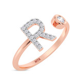 Photo of Lisa "R" 1/8 ct tw. Lab Grown Diamond Ring 10K Rose Gold [FR1955R]