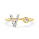 Photo of Lisa "V" 1/10 ct tw. Lab Grown Diamond Ring 14K Yellow Gold [FR1959Y]