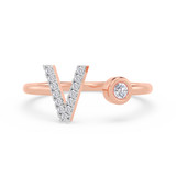 Photo of Lisa "V" 1/10 ct tw. Lab Grown Diamond Ring 10K Rose Gold [FR1959R]