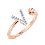 Photo of Lisa "V" 1/10 ct tw. Lab Grown Diamond Ring 10K Rose Gold [FR1959R]