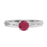 Photo of Irit 3/4 CT. T.W. Ruby and diamond Engagement Ring 14K White Gold [BT2078WE-C000]
