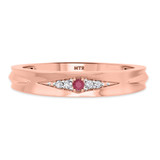 Photo of Irit 1/15 Carat T.W. Ruby and Diamond Matching Wedding Band Set 14K Rose Gold [BT2078RM]