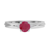 Photo of Irit 7/8 CT. T.W. Ruby and Diamond Matching Bridal Ring Set 10K White Gold [BT2078WE-C000]