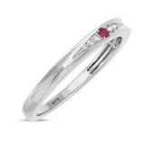 Photo of Irit 7/8 CT. T.W. Ruby and Diamond Matching Bridal Ring Set 10K White Gold [BT2078WL]