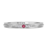 Photo of Irit 1/8 Carat T.W. Ruby and Diamond Matching Wedding Band Set 10K White Gold [BT2078WL]