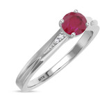 Photo of Irit 3/4 CT. T.W. Ruby and diamond Engagement Ring 10K White Gold [BT2078WE-C000]