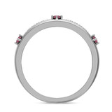 Photo of Mawar 1/3 Carat T.W. Ruby and Diamond Matching Wedding Band Set 14K White Gold [BT2075WM]