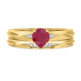 Photo of Irit 7/8 Carat T.W. Ruby and Diamond Matching Bridal Ring Set 10K Yellow Gold [BR2078Y-C000]