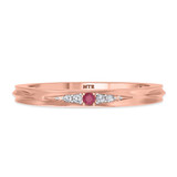 Photo of Irit 7/8 CT. T.W. Ruby and Diamond Trio Matching Wedding Ring Set 14K Rose Gold [BT2078RL]
