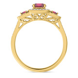 Photo of Diantha 1 1/4 Carat T.W. Ruby and Diamond Trio Matching Wedding Ring Set 10K Yellow Gold [BT2079YE-C000]