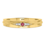 Photo of Irit 1/15 Carat T.W. Ruby and Diamond Matching Wedding Band Set 10K Yellow Gold [BT2078YM]