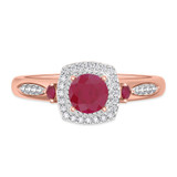 Photo of Mawar 7/8 Carat T.W. Ruby and diamond Engagement Ring 14K Rose Gold [BT2075RE-C000]