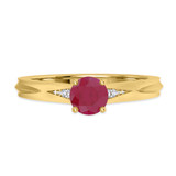 Photo of Irit 7/8 Carat T.W. Ruby and Diamond Matching Bridal Ring Set 14K Yellow Gold [BT2078YE-C000]