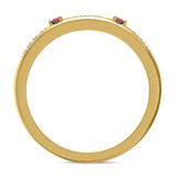 Photo of Mawar 1 CT. T.W. Ruby and Diamond Matching Bridal Ring Set 14K Yellow Gold [BT2075YL]