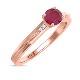 Photo of Irit 3/4 Carat T.W. Ruby and diamond Engagement Ring 14K Rose Gold [BT2078RE-C000]