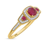 Photo of Diantha 1 CT. T.W. Ruby and diamond Engagement Ring 10K Yellow Gold [BT2079YE-C000]