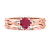 Photo of Irit 7/8 Carat T.W. Ruby and Diamond Matching Bridal Ring Set 10K Rose Gold [BR2078R-C000]