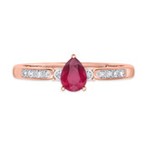 Photo of Hana 2/3 Carat T.W. Ruby and Diamond Matching Bridal Ring Set 14K Rose Gold [BT2073RE-C000]