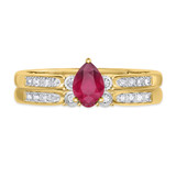Photo of Hana 2/3 Carat T.W. Ruby and Diamond Matching Bridal Ring Set 14K Yellow Gold [BR2073Y-C000]
