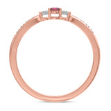 Photo of Hana 1/4 Carat T.W. Ruby and Diamond Matching Wedding Band Set 14K Rose Gold [BT2073RL]